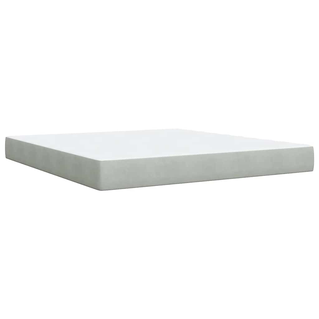 Giroletto a Molle con Materasso Grigio Chiaro 180x200cm Velluto | homemem39