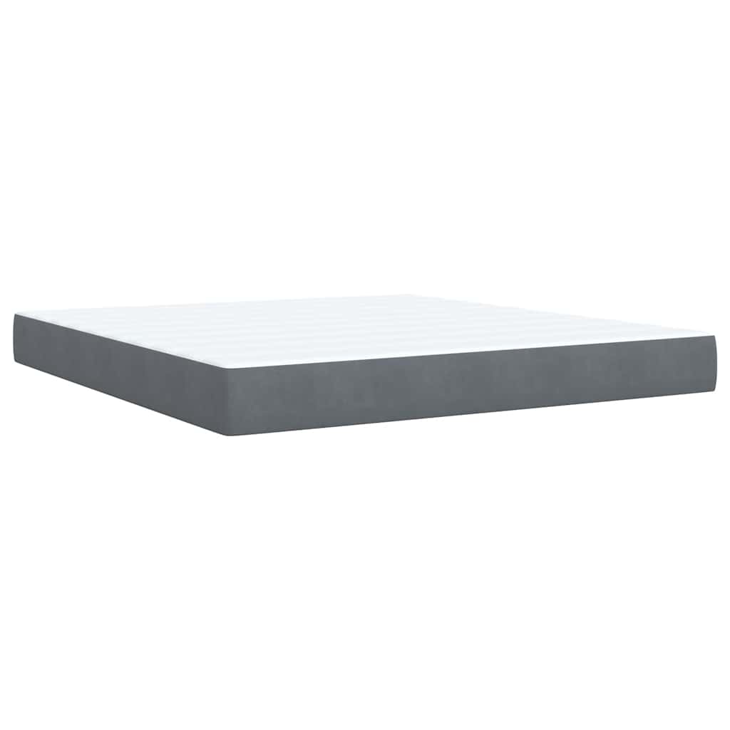 Giroletto a Molle con Materasso Grigio Scuro 180x200 cm Velluto | homemem39
