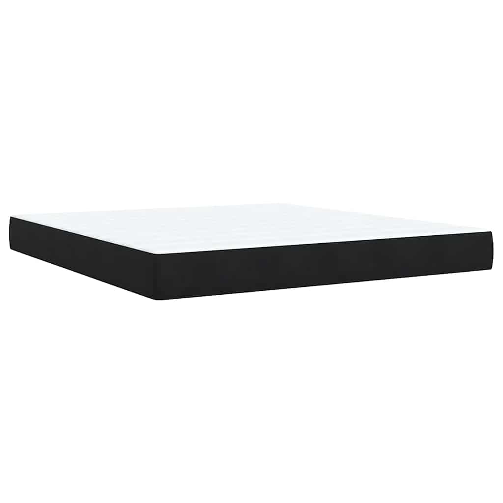 Giroletto a Molle con Materasso Nero 180x200 cm in Velluto | homemem39