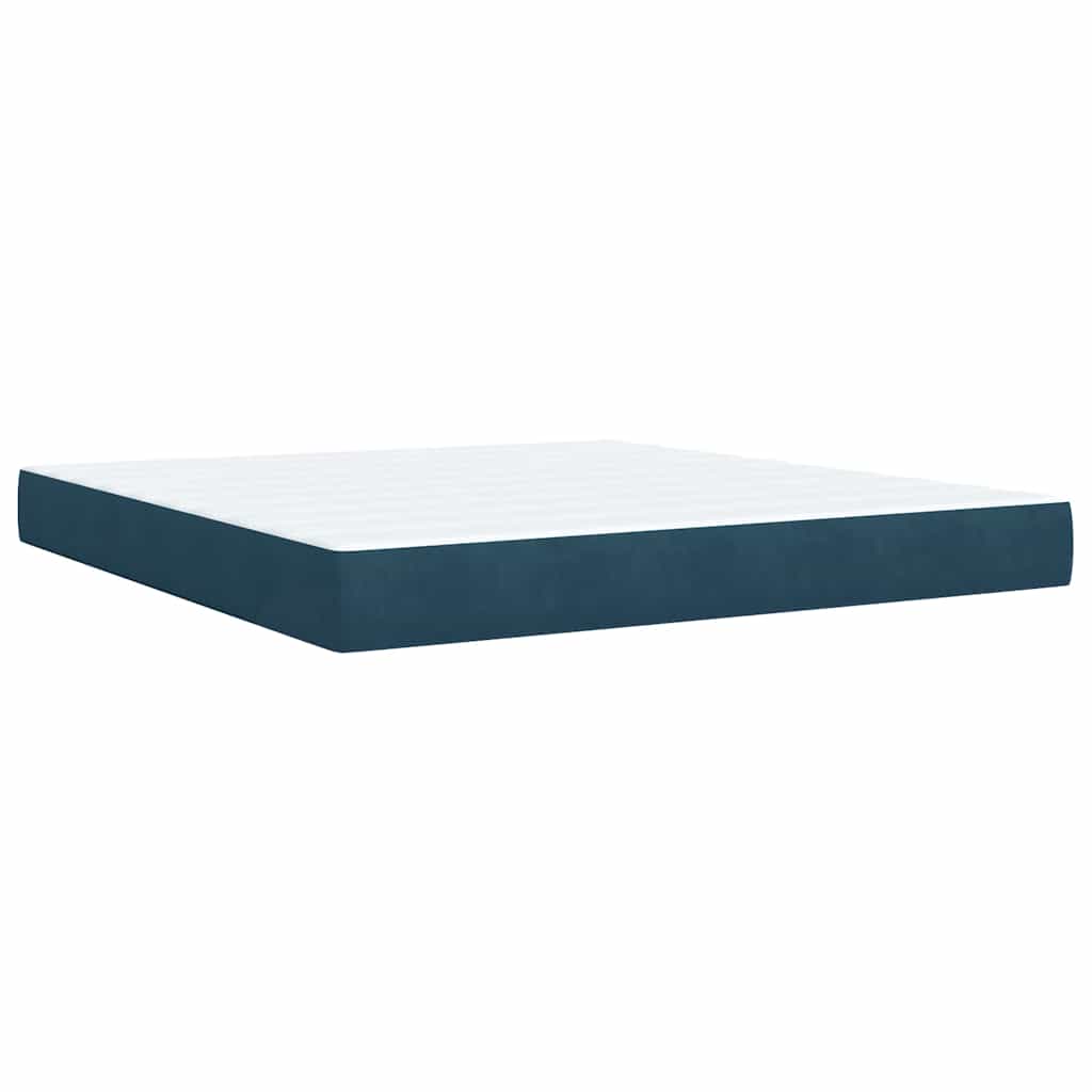 Giroletto a Molle con Materasso Blu 180x200 cm in Velluto | homemem39