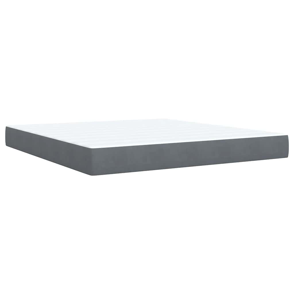 Giroletto a Molle con Materasso Grigio Scuro 180x200 cm Velluto | homemem39