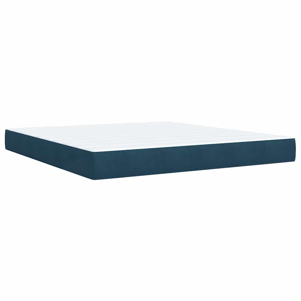 Giroletto a Molle con Materasso Blu 180x200 cm in Velluto | homemem39