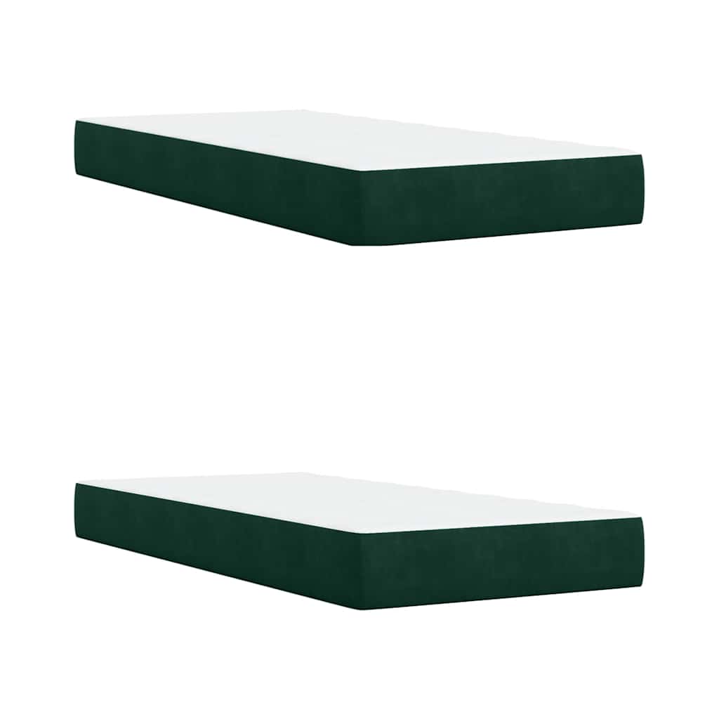 Giroletto a Molle con Materasso Verde Scuro 200x200 cm Velluto | homemem39