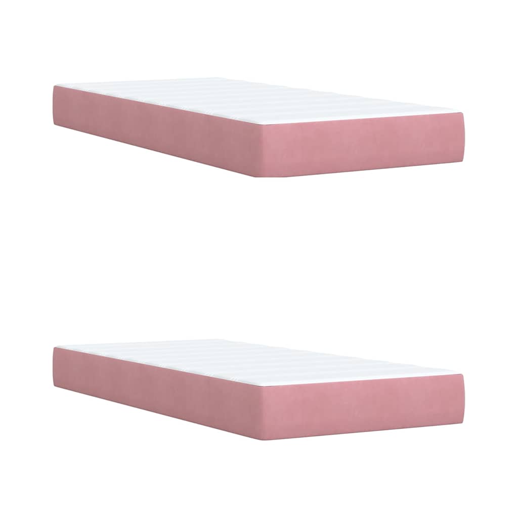 Giroletto a Molle con Materasso Rosa 200x200 cm in Velluto | homemem39