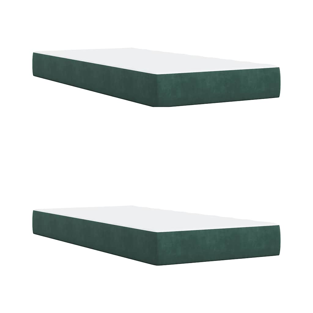 Giroletto a Molle con Materasso Verde Scuro 200x200 cm Velluto | homemem39