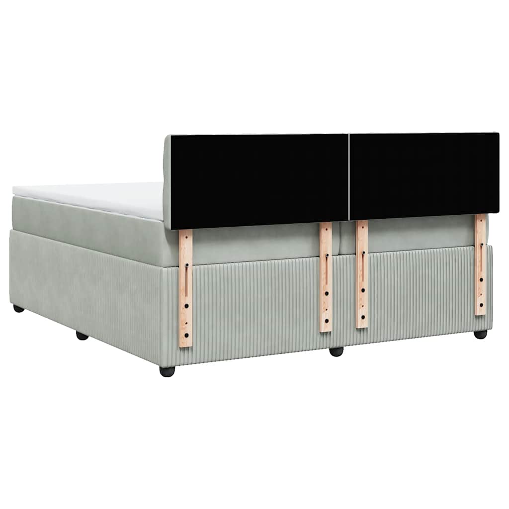 Giroletto a Molle con Materasso Grigio Chiaro 200x200cm Velluto
