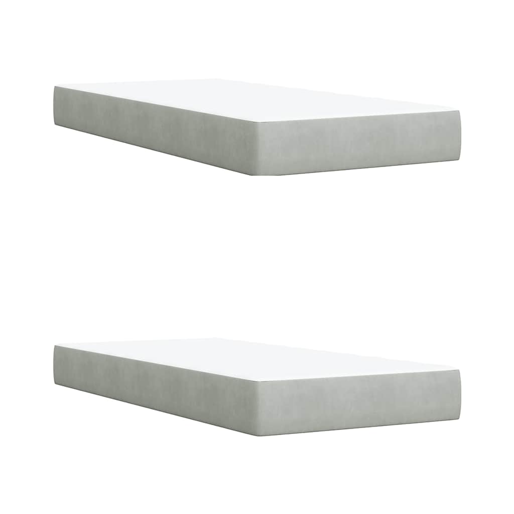 Giroletto a Molle con Materasso Grigio Chiaro 200x200cm Velluto | homemem39
