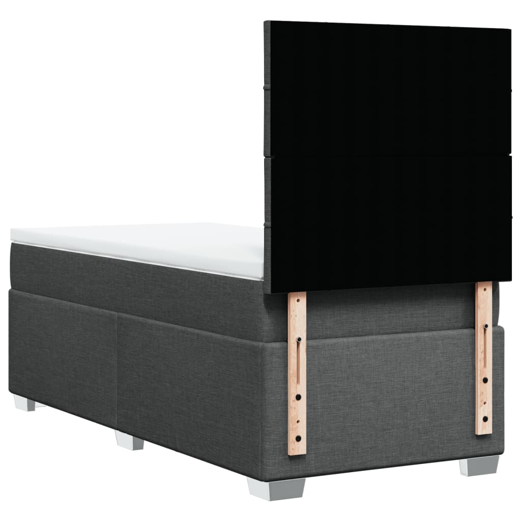 Giroletto a Molle con Materasso Grigio Scuro 90x200 cm Tessuto | homemem39