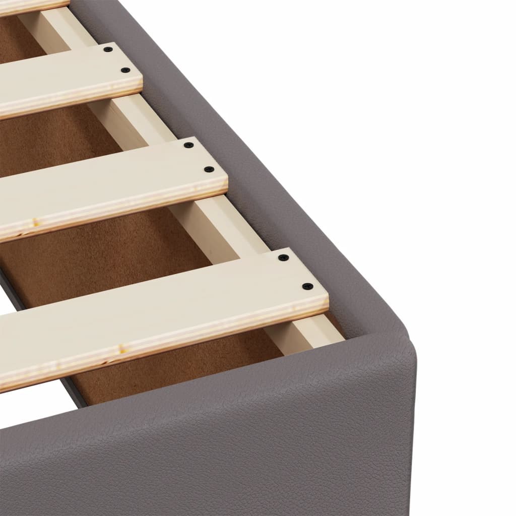 Giroletto a Molle con Materasso Grigio 120x200 cm in Similpelle - homemem39