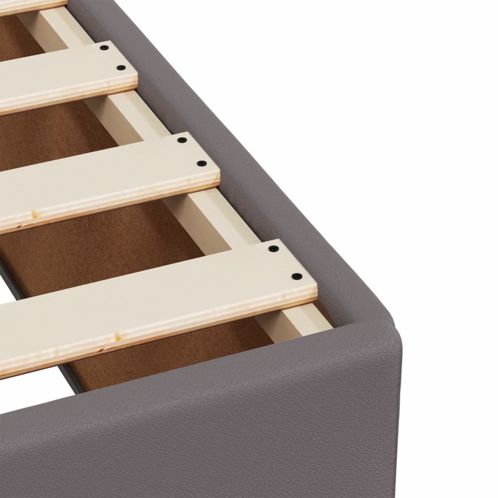 Giroletto a Molle con Materasso Grigio 140x200 cm in Similpelle - homemem39