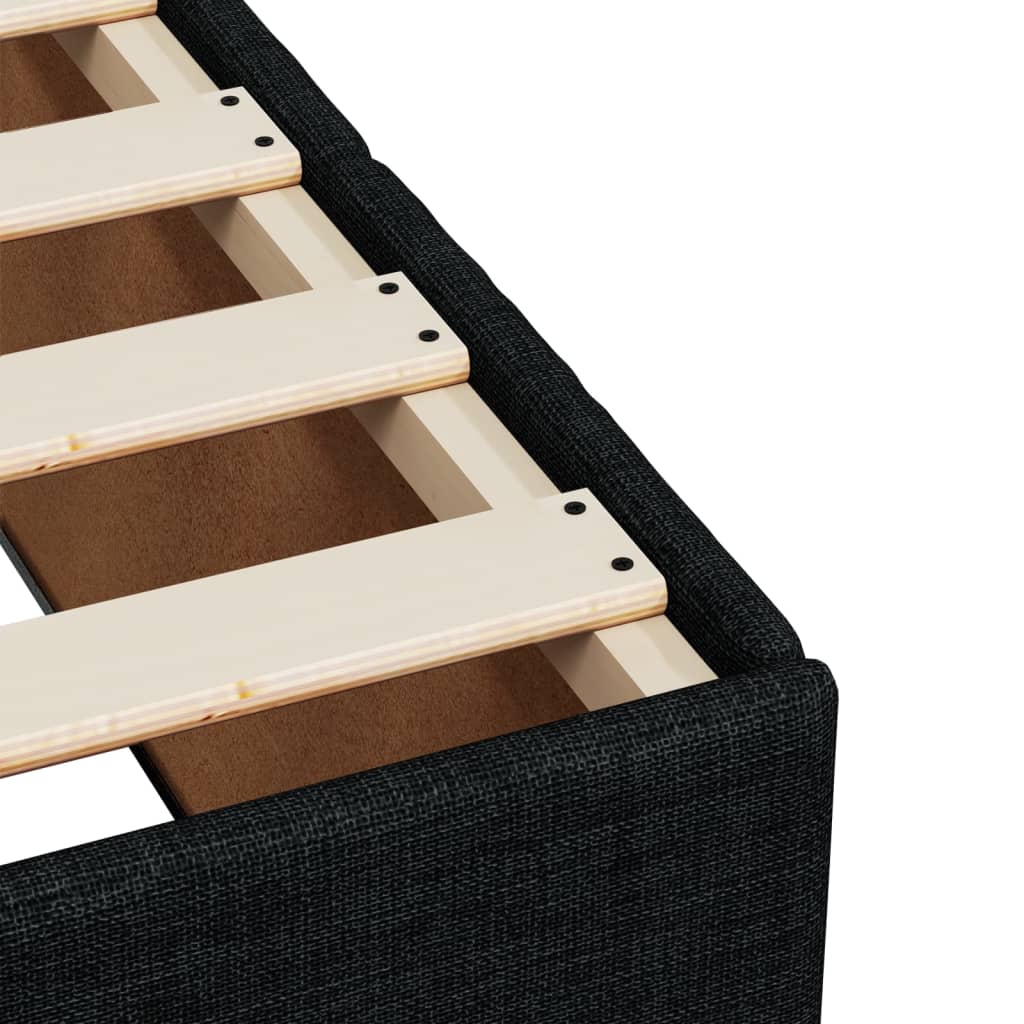 Giroletto a Molle con Materasso Nero 90x200 cm in Tessuto