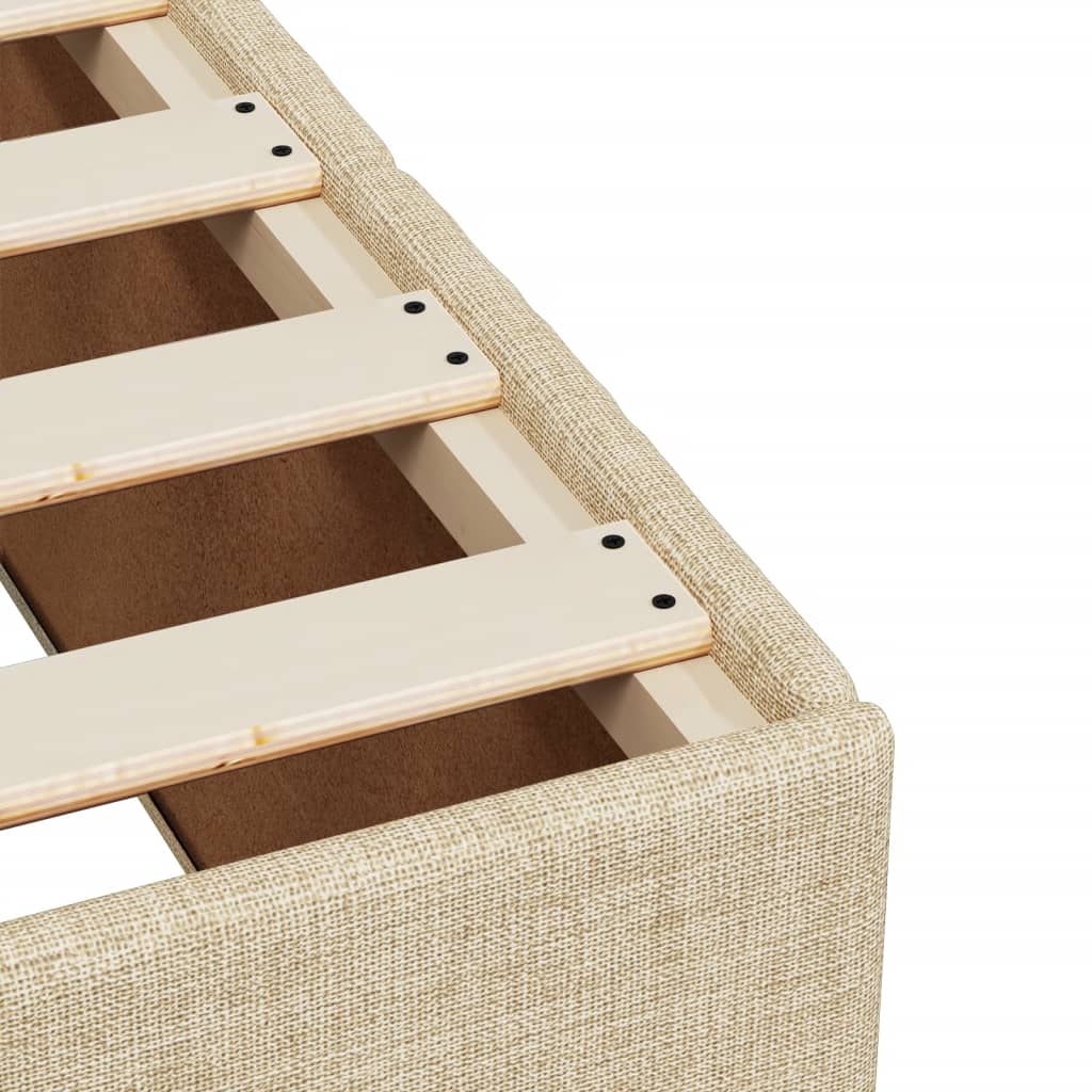 Giroletto a Molle con Materasso Crema 100x200 cm in Tessuto | homemem39