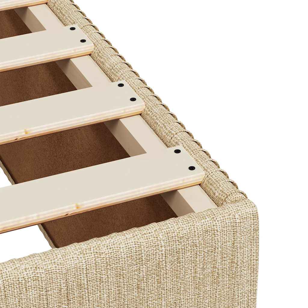 Giroletto a Molle con Materasso Crema 120x200 cm in Tessuto | homemem39