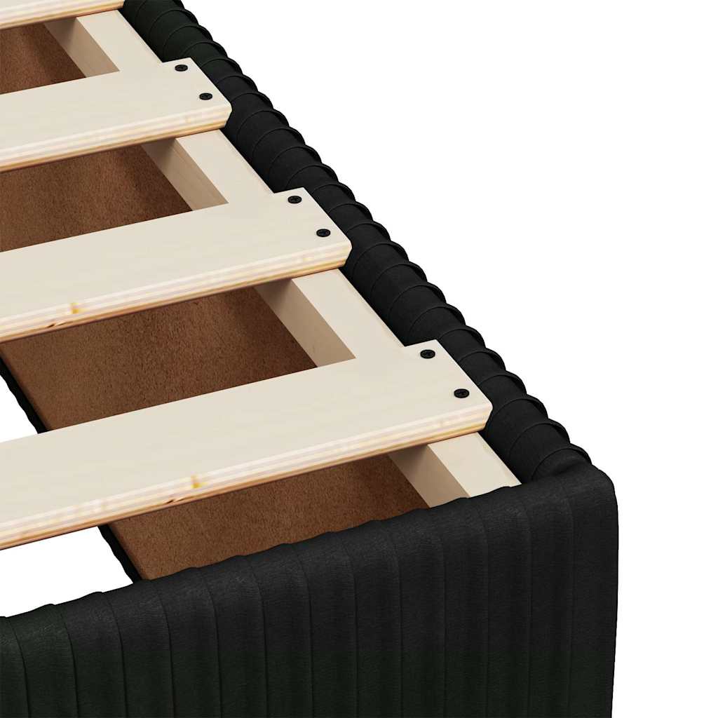 Giroletto a Molle con Materasso Nero 140x190 cm in Velluto | homemem39