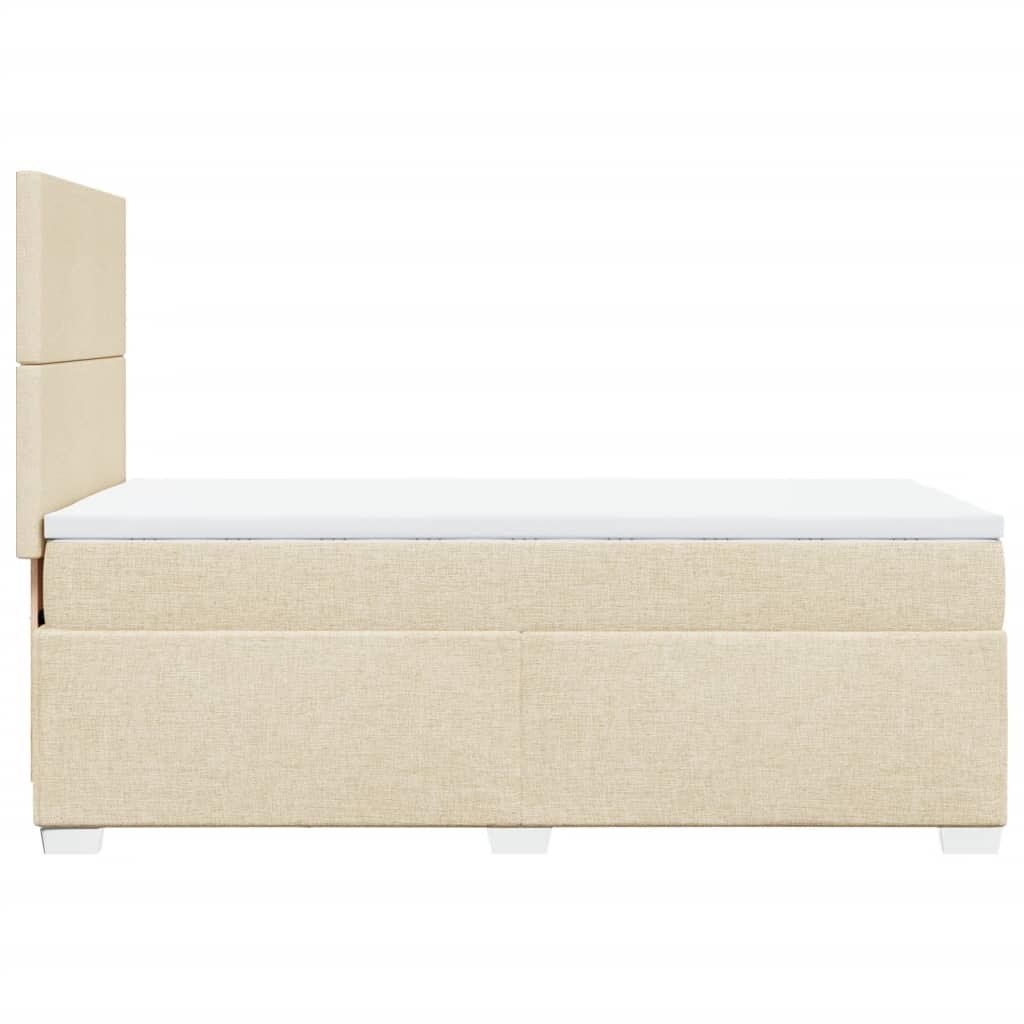 Giroletto a Molle con Materasso Crema 90x190 cm in Tessuto | homemem39