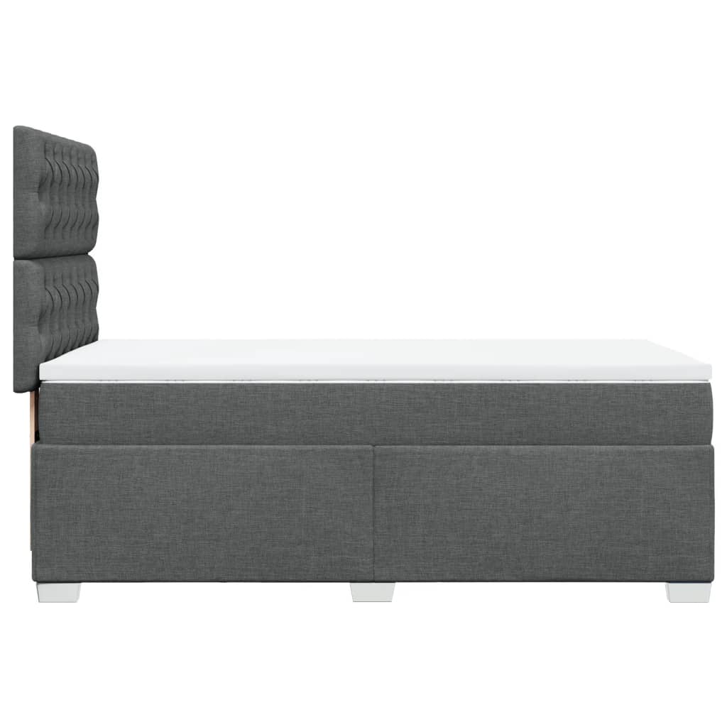 Giroletto a Molle con Materasso Grigio Scuro 90x190 cm Tessuto - homemem39