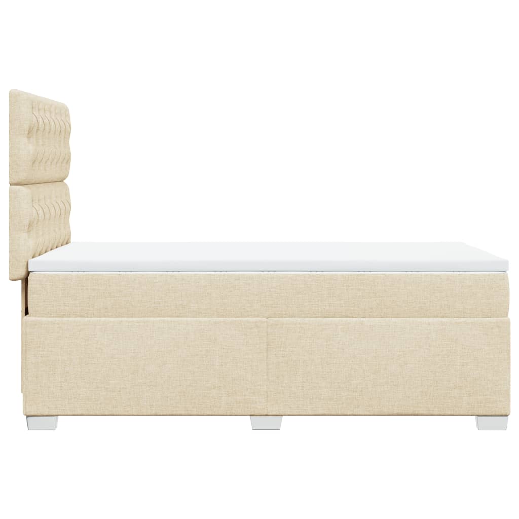 Giroletto a Molle con Materasso Crema 90x190 cm in Tessuto | homemem39