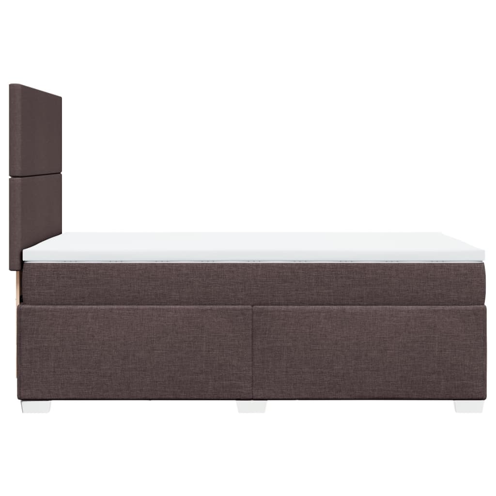 Giroletto a Molle con Materasso Marrone Scuro 90x200 cm Tessuto | homemem39