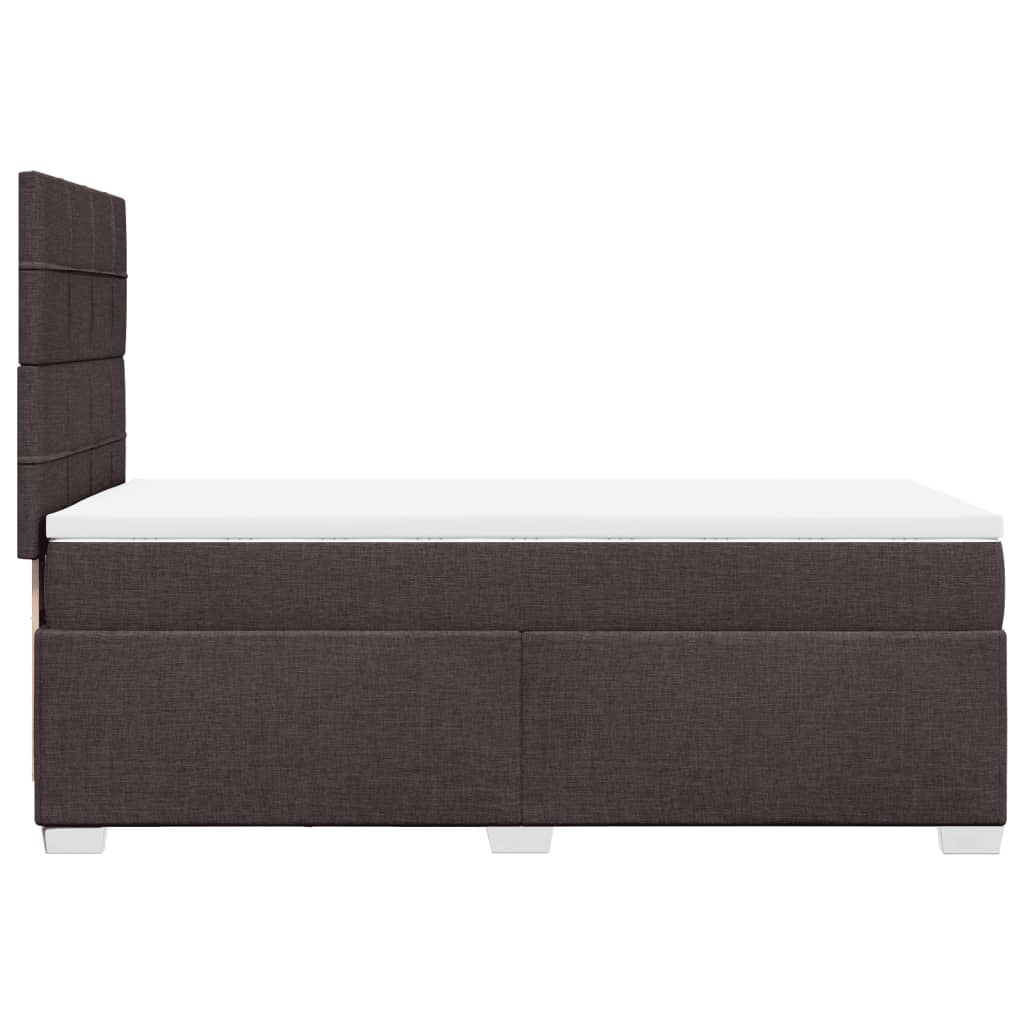 Giroletto a Molle con Materasso Marrone Scuro 90x200 cm Tessuto | homemem39