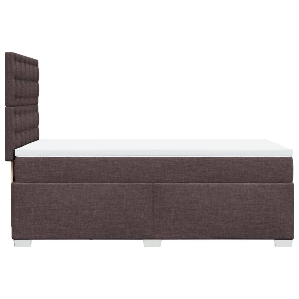 Giroletto a Molle con Materasso Marrone Scuro 90x200 cm Tessuto | homemem39