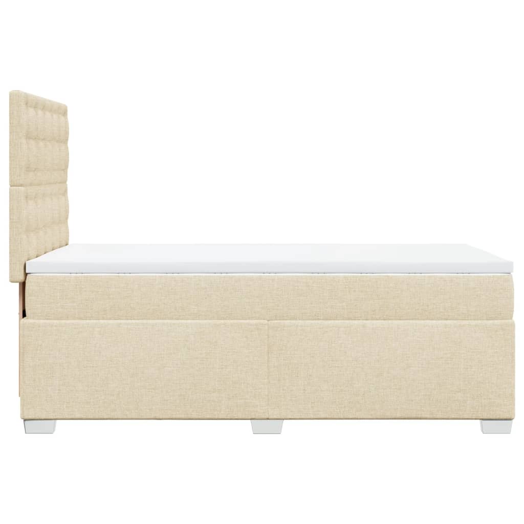 Giroletto a Molle con Materasso Crema 100x200 cm in Tessuto | homemem39