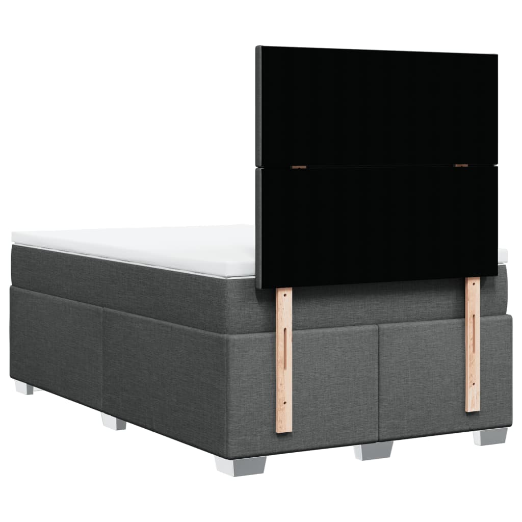 Giroletto a Molle con Materasso Grigio Scuro 120x190cm Tessuto
