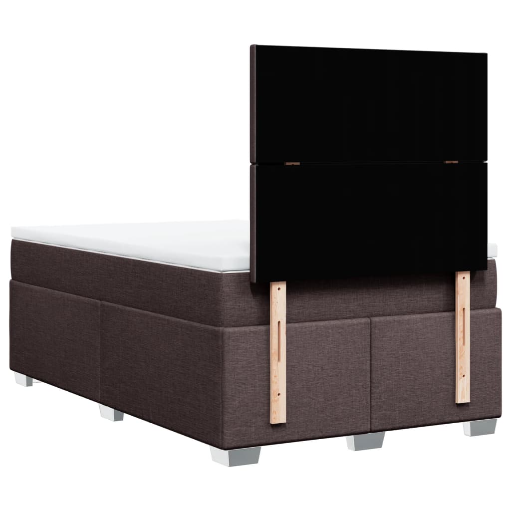 Giroletto a Molle con Materasso Marrone Scuro 120x190cm Tessuto