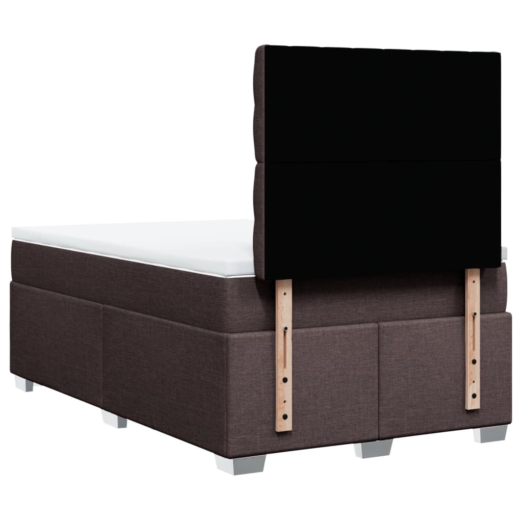 Giroletto a Molle con Materasso Marrone Scuro 120x190cm Tessuto