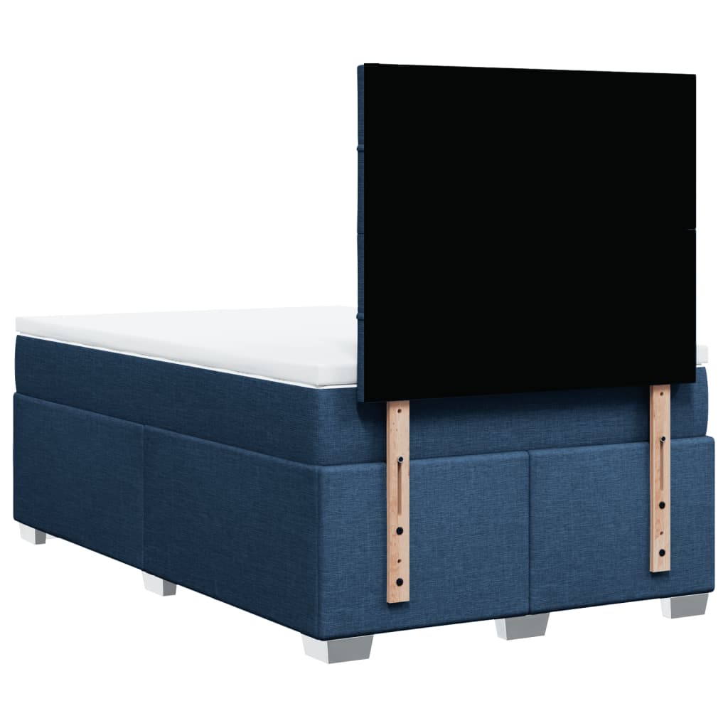 Giroletto a Molle con Materasso Blu 120x200 cm in Tessuto