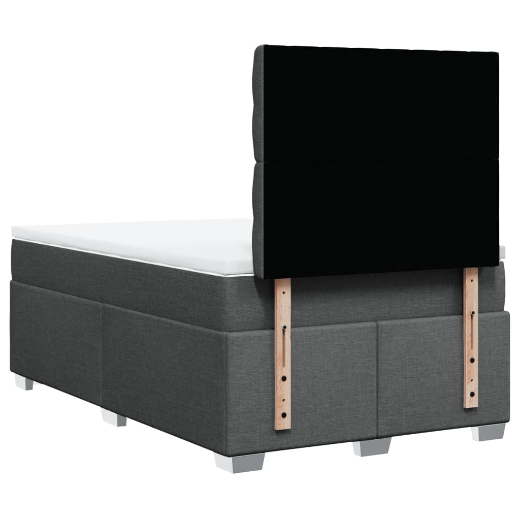 Giroletto a Molle con Materasso Grigio Scuro 120x200 cm Tessuto
