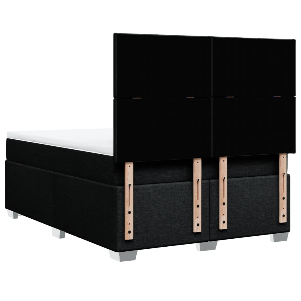 Giroletto a Molle con Materasso Nero 140x190 cm in Tessuto