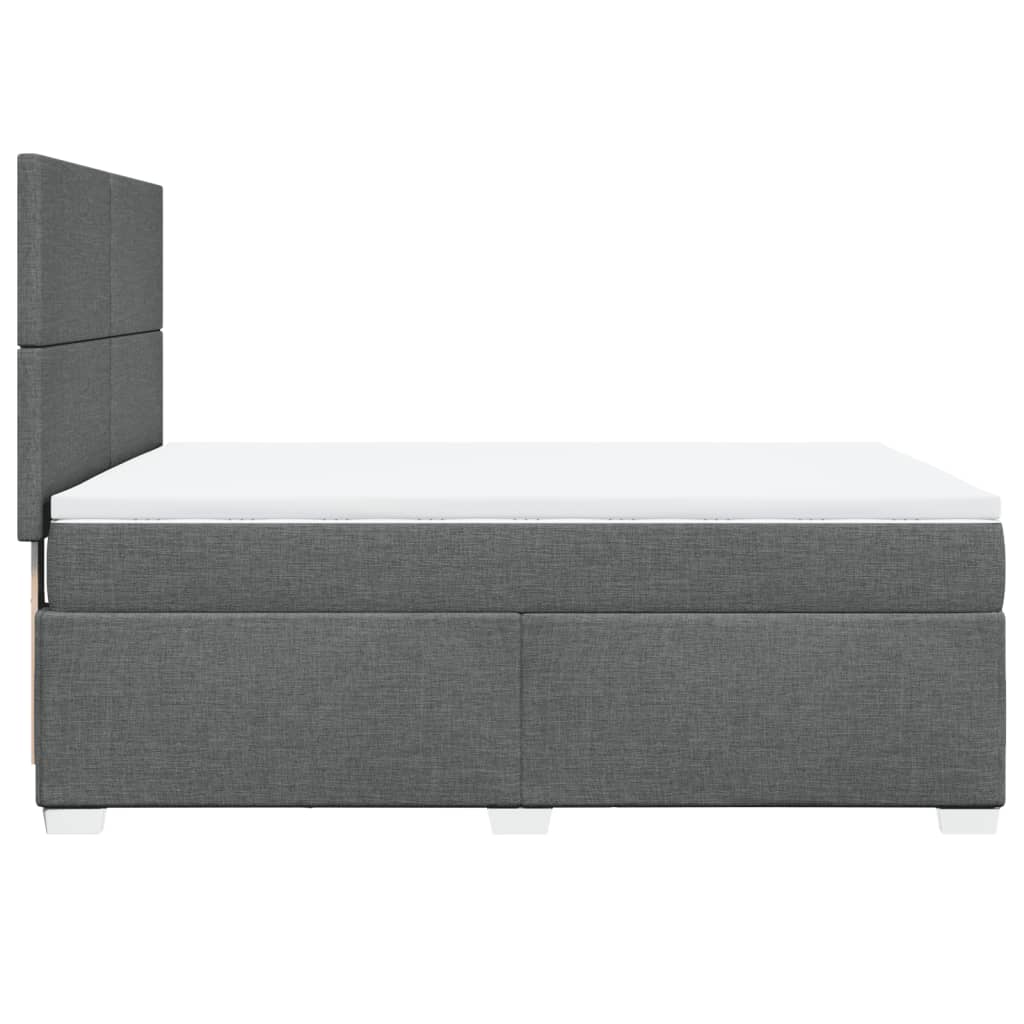 Giroletto a Molle con Materasso Grigio Scuro 140x200cm Tessuto | homemem39
