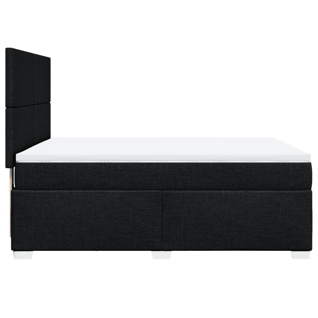 Giroletto a Molle con Materasso Nero 140x200 cm in Tessuto | homemem39