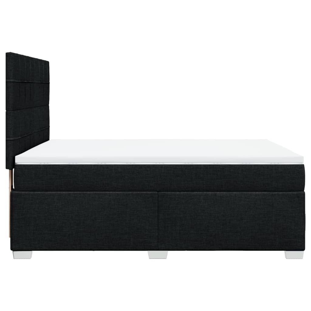 Giroletto a Molle con Materasso Nero 140x200 cm in Tessuto | homemem39