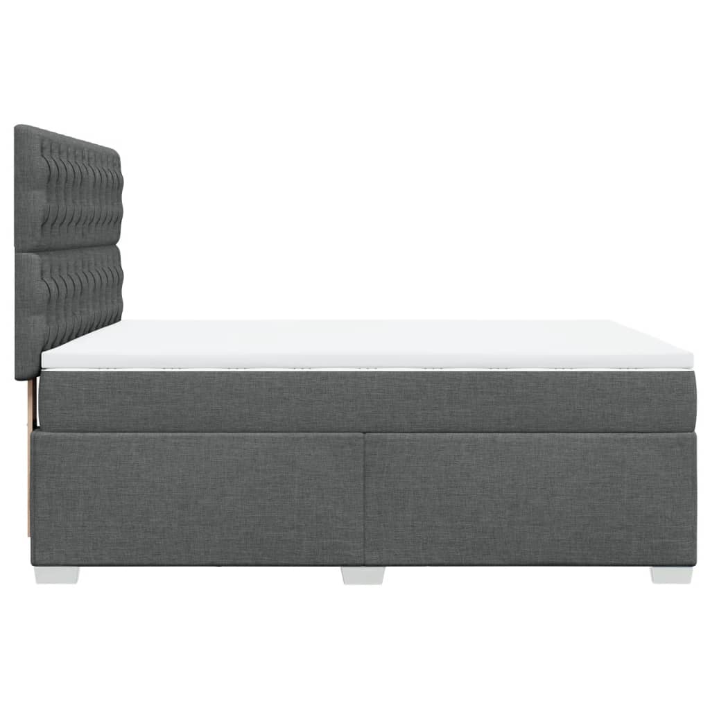 Giroletto a Molle con Materasso Grigio Scuro 140x200cm Tessuto