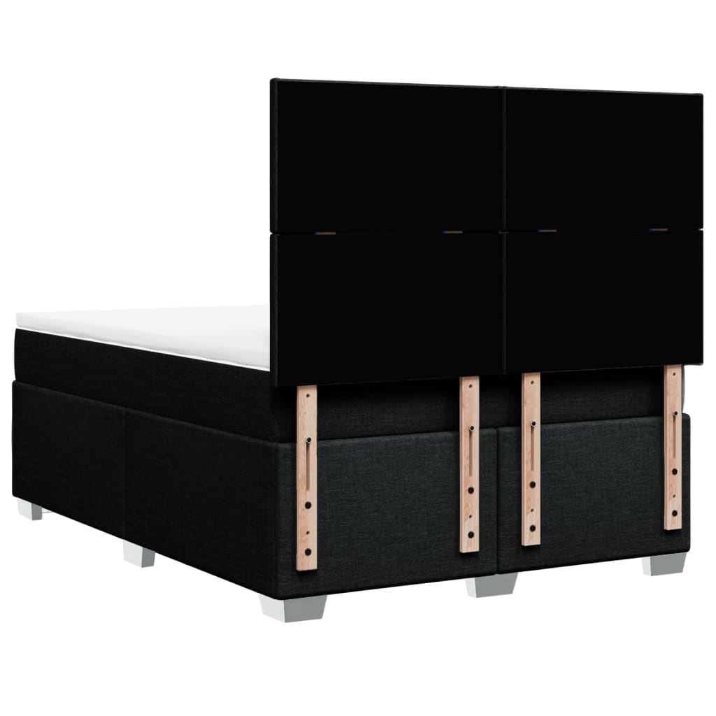 Giroletto a Molle con Materasso Nero 160x200 cm in Tessuto