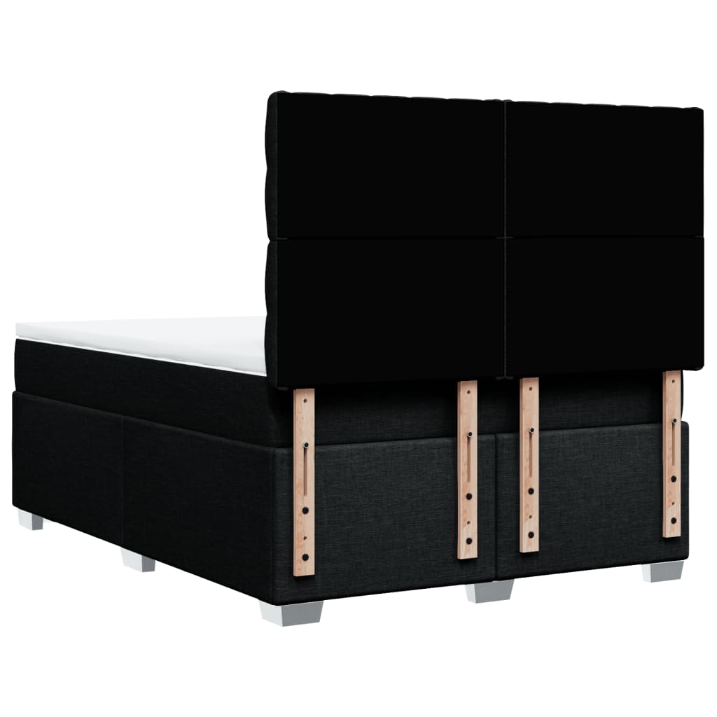 Giroletto a Molle con Materasso Nero 160x200 cm in Tessuto