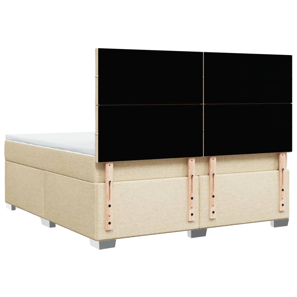 Giroletto a Molle con Materasso Crema 180x200 cm in Tessuto