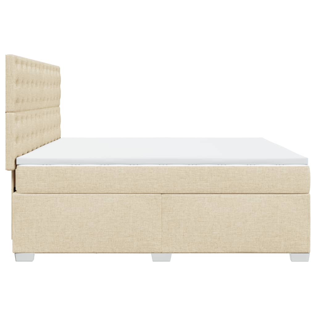 Giroletto a Molle con Materasso Crema 180x200 cm in Tessuto