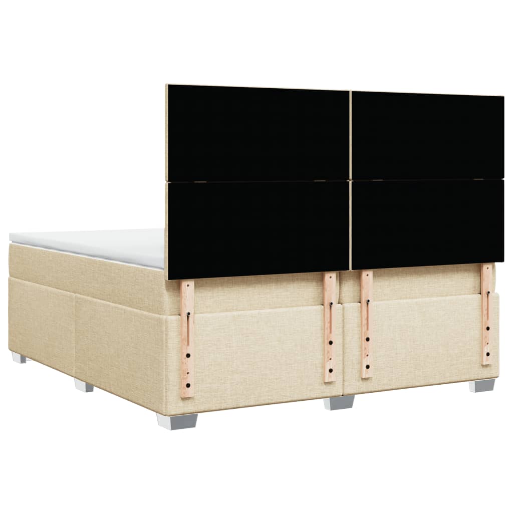 Giroletto a Molle con Materasso Crema 200x200 cm in Tessuto
