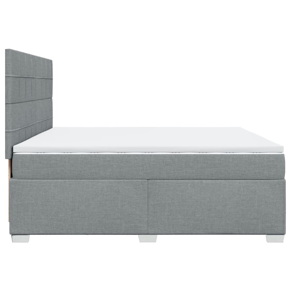 Giroletto a Molle con Materasso Grigio Chiaro 200x200cm Tessuto | homemem39