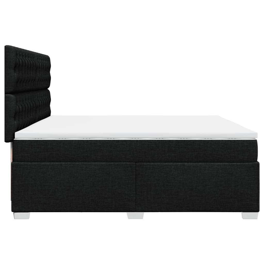 Giroletto a Molle con Materasso Nero 200x200 cm in Tessuto | homemem39