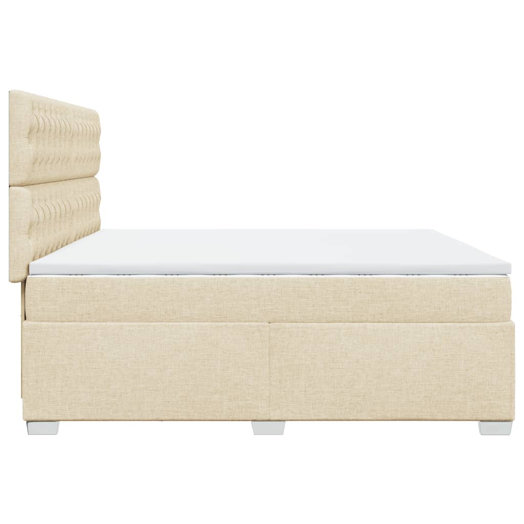 Giroletto a Molle con Materasso Crema 200x200 cm in Tessuto