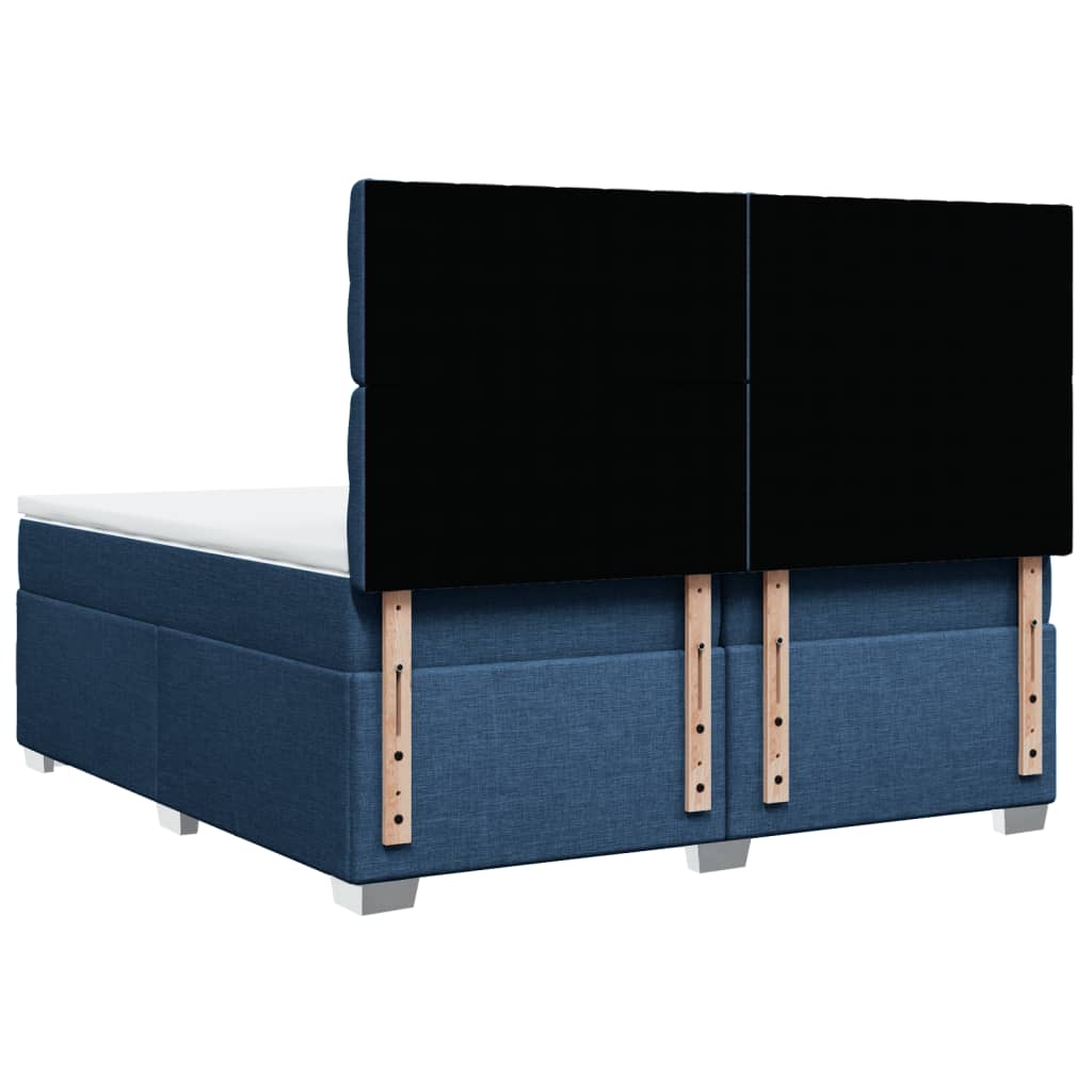 Giroletto a Molle con Materasso Blu 200x200 cm in Tessuto
