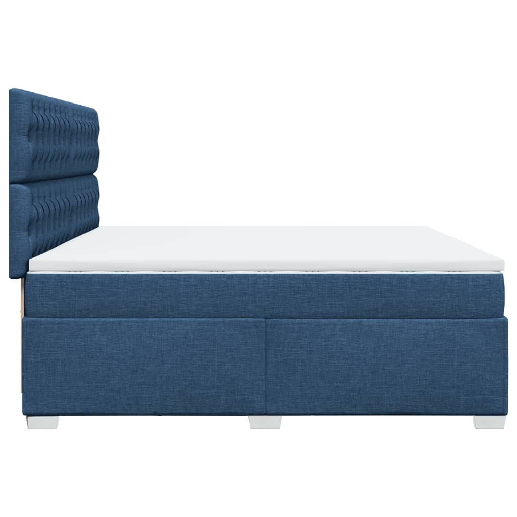 Giroletto a Molle con Materasso Blu 200x200 cm in Tessuto