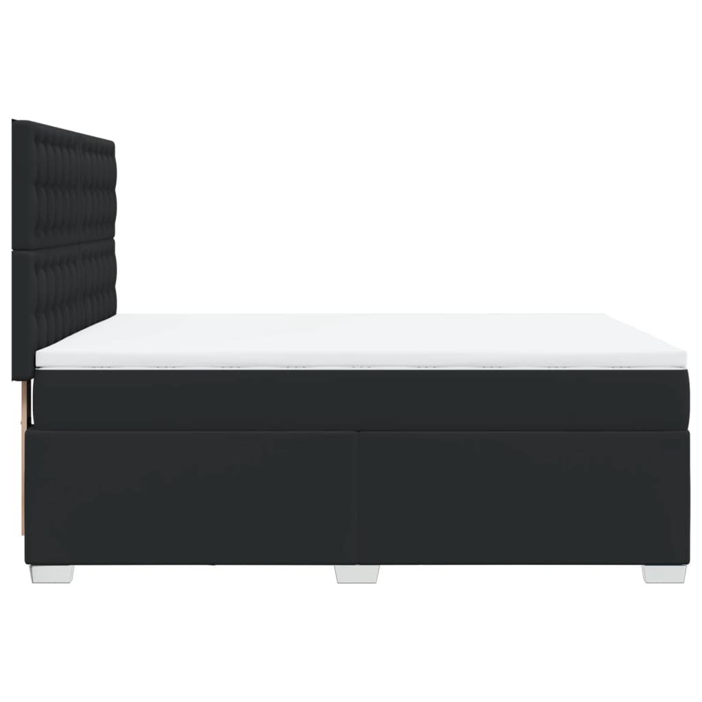 Giroletto a Molle con Materasso Nero 140x200 cm in Similpelle | homemem39