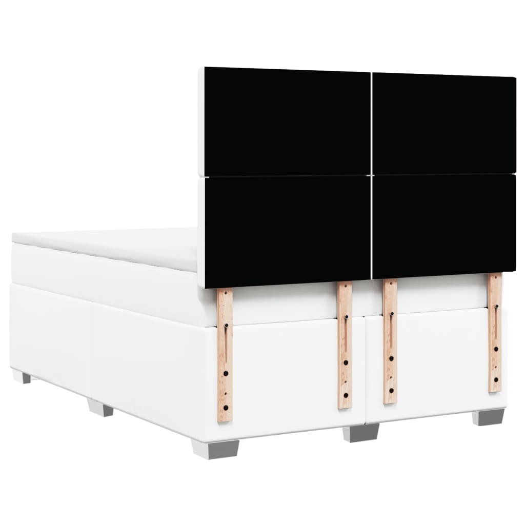 Giroletto a Molle con Materasso Bianco 140x200 cm in Similpelle