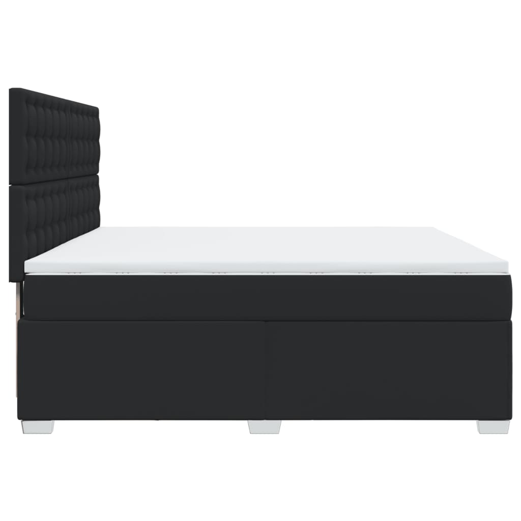 Giroletto a Molle con Materasso Nero 180x200 cm in Similpelle | homemem39