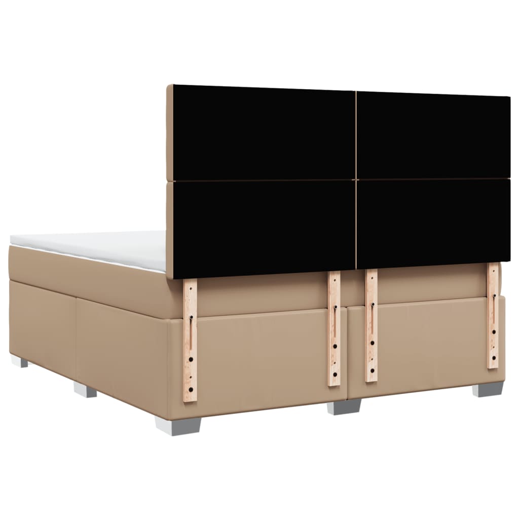 Giroletto a Molle con Materasso Cappuccino 180x200cm Similpelle