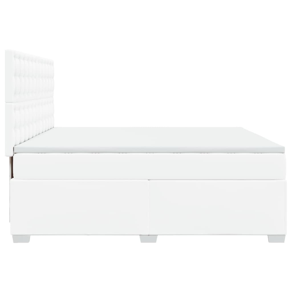 Giroletto a Molle con Materasso Bianco 200x200cm in Similpelle | homemem39